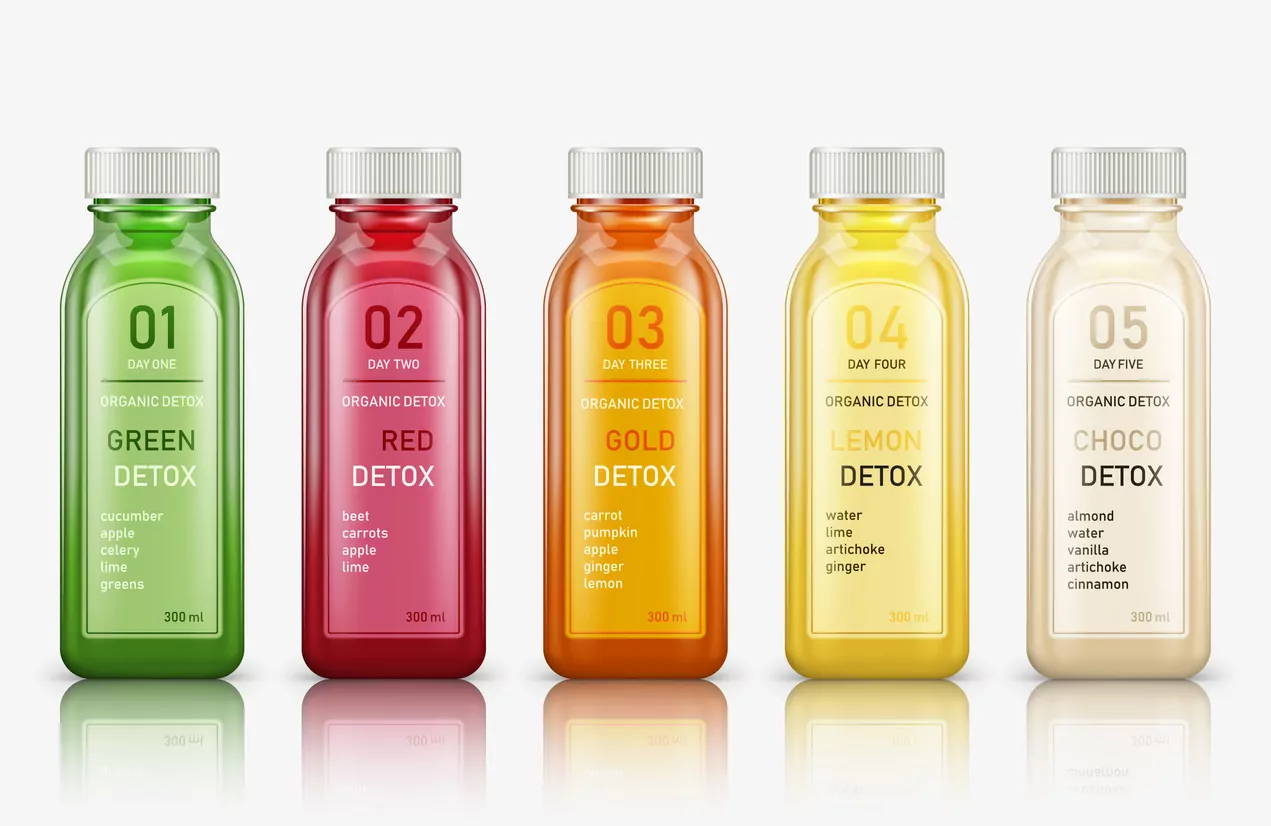 lastic juice bottles isolated on white background. vector illustration